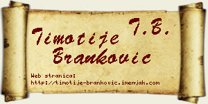 Timotije Branković vizit kartica